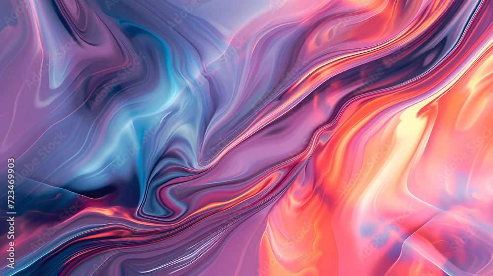 Obraz premium Fluid Simplicity Abstract Digital Art Background with Movement Idea