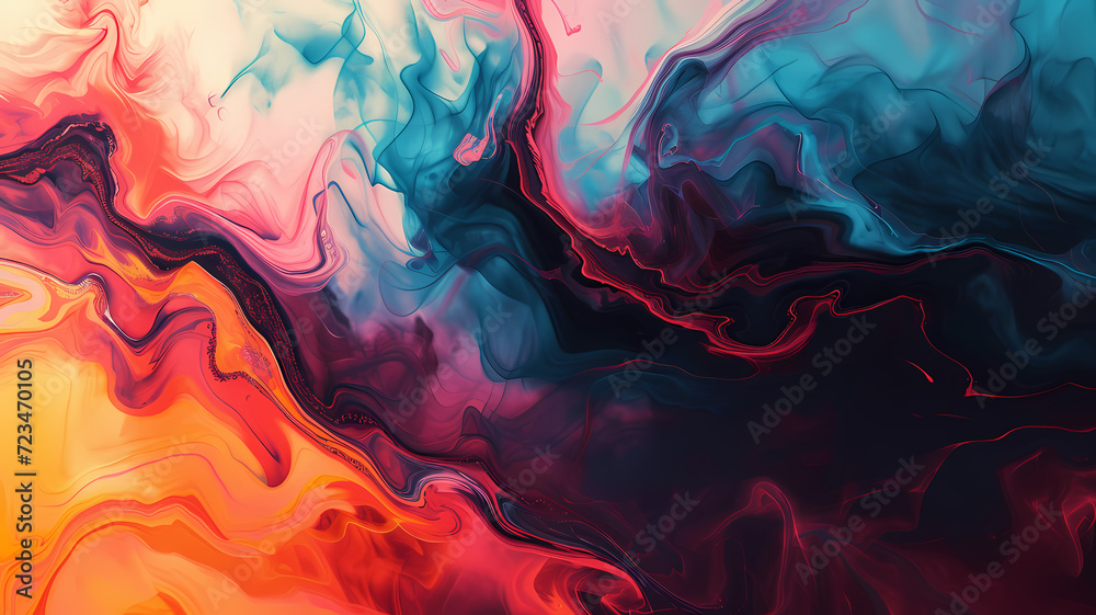 Vivid Colors in Abstract Fluid Art