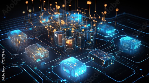 Digital technology and big data. Generate AI image