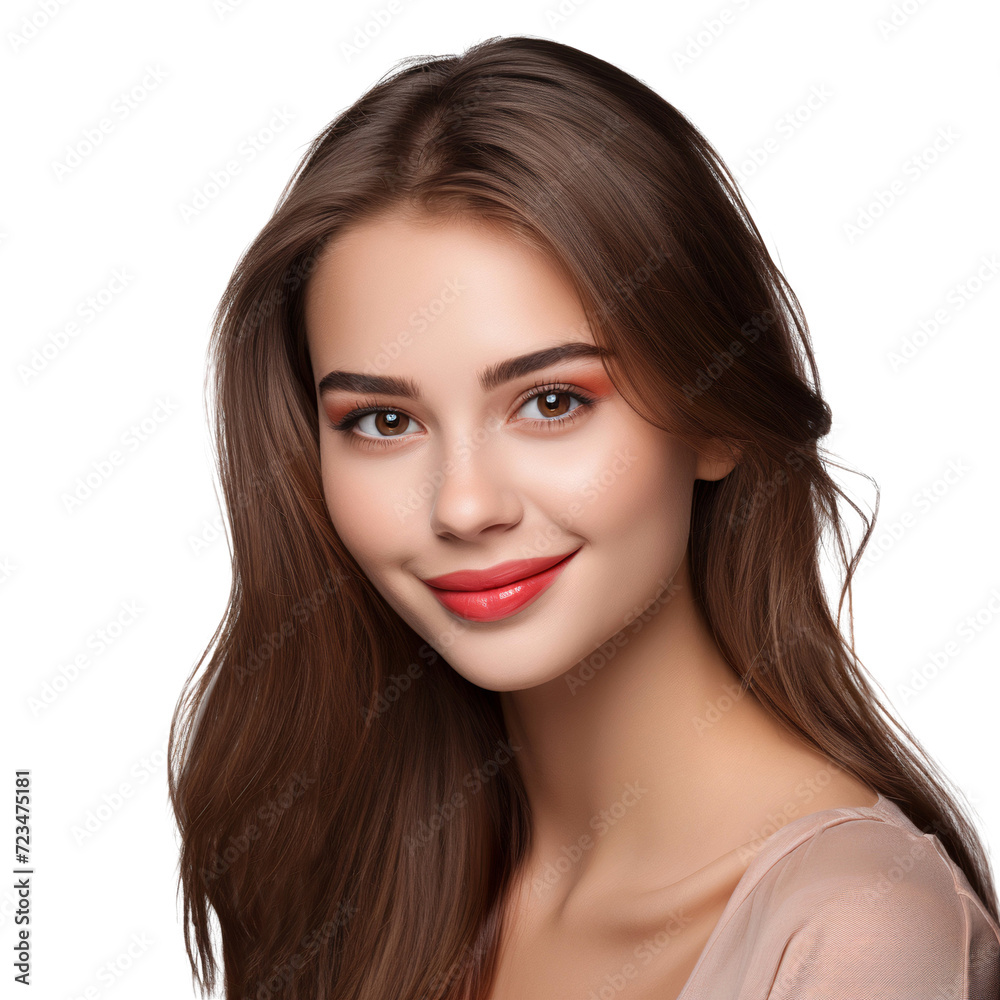 Portrait of a smiling young woman with happy expression isolated on white background Portrait of a smiling young woman with happy expression isolated on white background