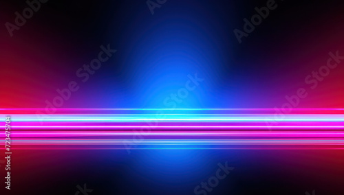 Abstract Neon Light: Glowing Blue Design with Laser Illustration and Futuristic Energy Effect