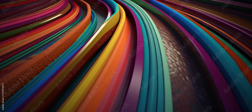 Naklejka premium colorful wave lines pattern, gradation 17