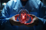 State-of-the-art surgical breakthrough. pioneering donor heart transplantation techniques.