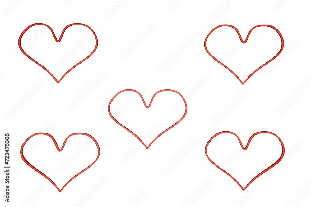 set of heart, red set of heart, red