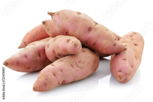 Bunch of Sweet potatoes isolated on a white background