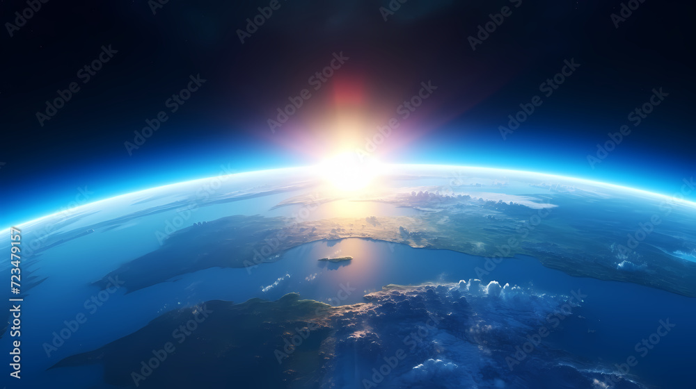Earth in the cosmic sky, abstract space background of a planet in the universe Earth in the cosmic sky, abstract space background of a planet in the universe