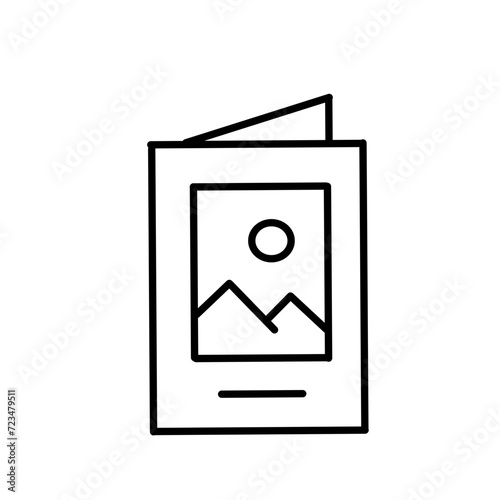 Brochure line icons set