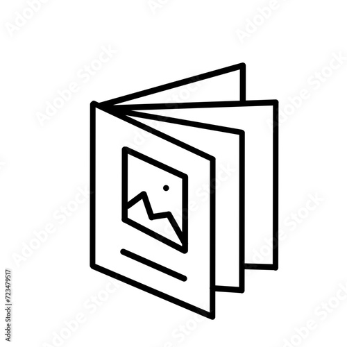 Brochure line icons set