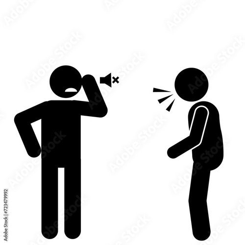 vector illustration of deaf people communicating