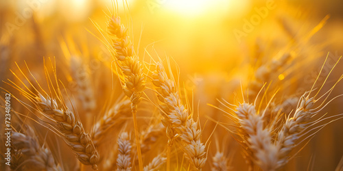 Ripe wheat in a field at sunset   here the Sun Kisses Ripe Wheat in a Serenade of Sunset