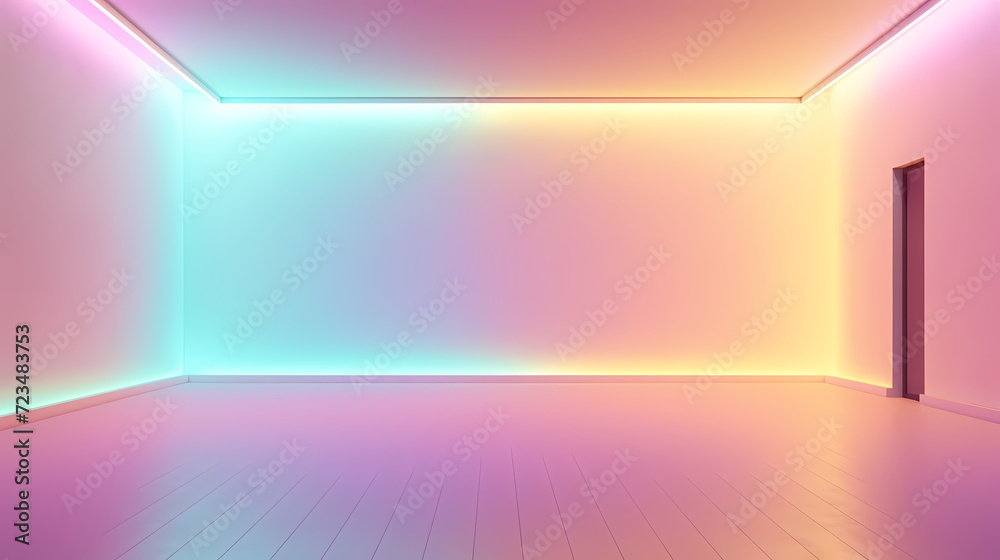 Empty room with neon lights Empty room with neon lights