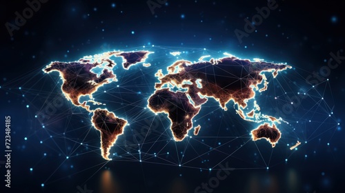 Earth concept of global network and connectivity, data transfer and cyber technology. photo