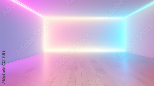 Empty room with neon space for design