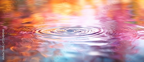 Abstract ripple vibrations on water in colourful, creating a visually dynamic effect photo