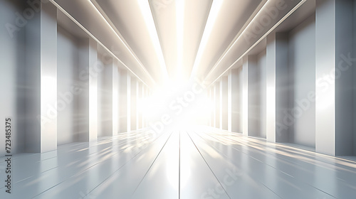 Empty room with neon space for design