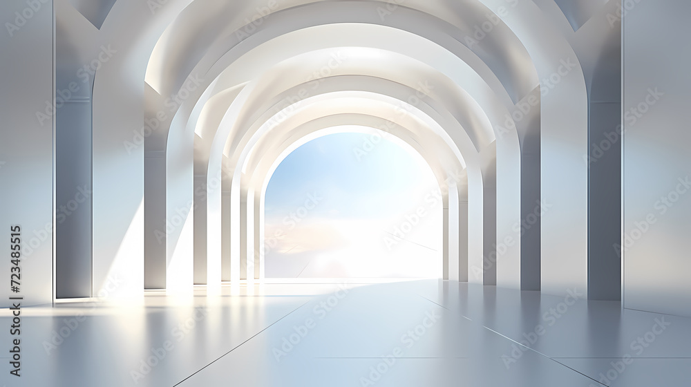 Obraz premium Empty room with neon space for design