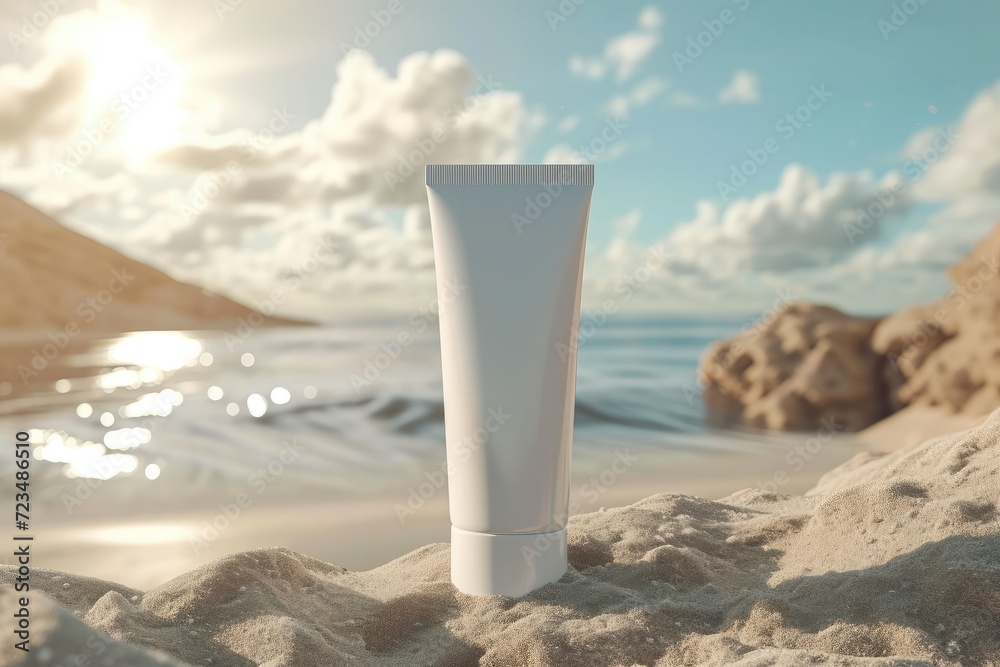 Mockup cosmetic product. skin care and treatment. Generative AI Mockup cosmetic product. skin care and treatment. Generative AI