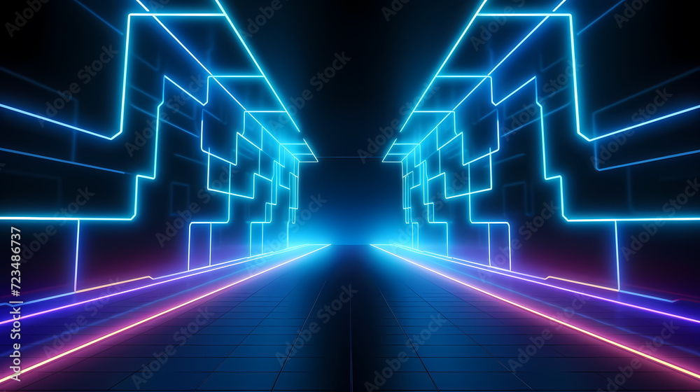 3D space, light shining from above, empty room 3D space, light shining from above, empty room