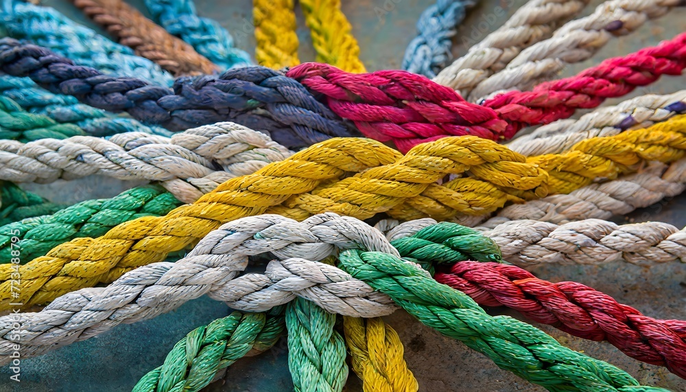 close up of rope Strong diverse network rope team concept integrate braid color background cooperation empower power wallpaper