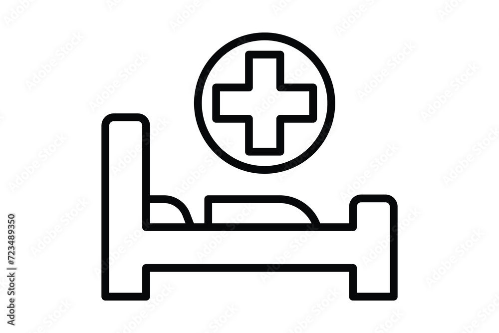 Medical cross icon. icon related to healthcare facilities. line icon style. element illustration Medical cross icon. icon related to healthcare facilities. line icon style. element illustration