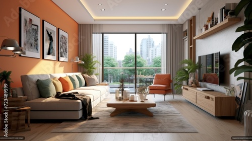 Unique composition of modern luxury living room interior 