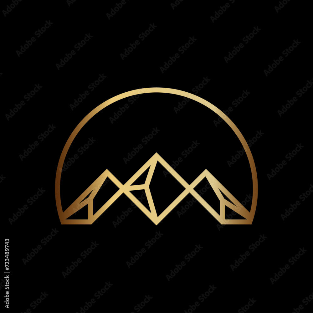 Geometric Luxury Mountain Logo Geometric Luxury Mountain Logo