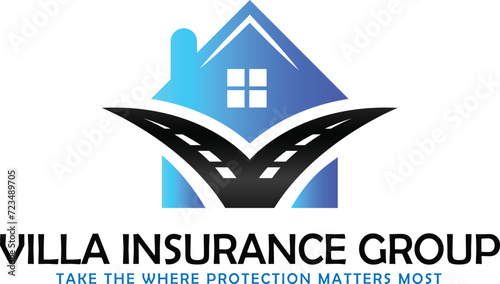 villa insurance group logo, insurance agency emblem, property coverage symbol, real estate insurance branding, home protection design, group insurance company logo, villa insurance mark,