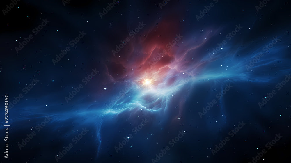 Galaxy nebula background in space, 3D illustration of nebulae in the universe