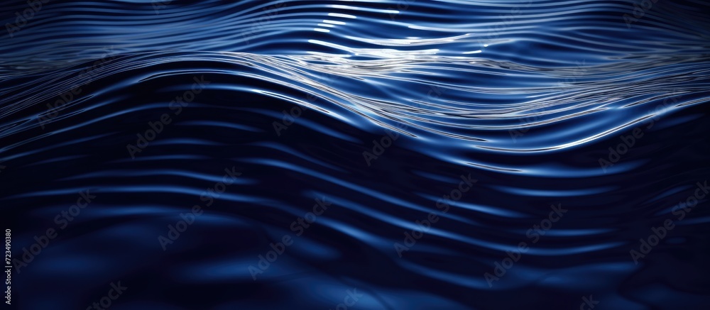 blue sea water surface with ripples and waves - obrazy, fototapety, plakaty 