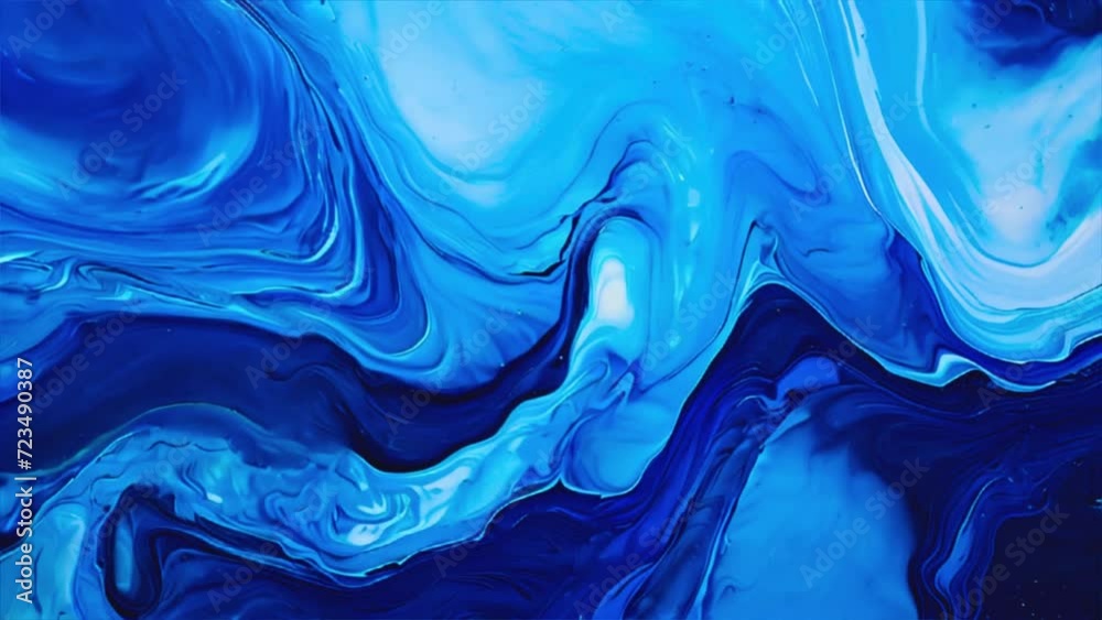Water waves background, mix liquid color texture,  abstract blue fluid color  animation.