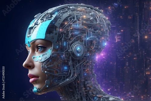 Futuristic Mind: Neon Neural Network Vision