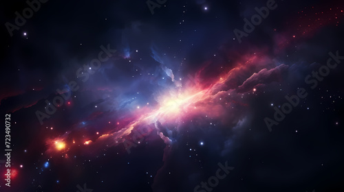 Galaxy nebula background in space  3D illustration of nebulae in the universe