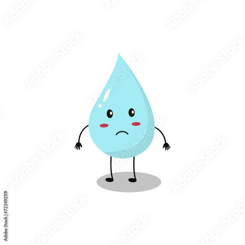 Cute Water Drop Character illustration