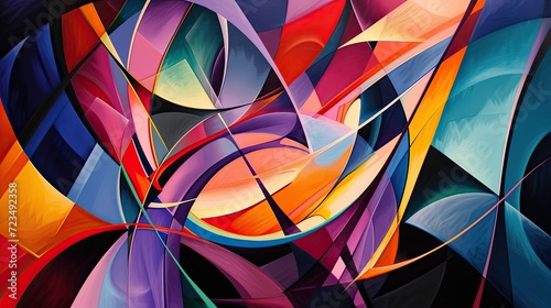 Abstract Geometric Shapes Encounter Background, Generative AI