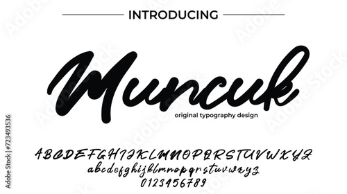 Muncuk Stylish brush painted an uppercase vector letters, alphabet, typeface