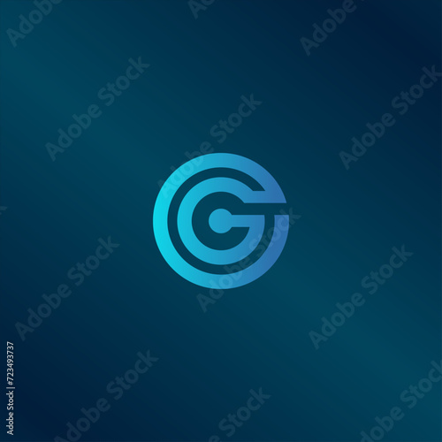 alphabet letter icon logo CG or GC