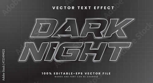 Dark night editable text effect template with dark black color