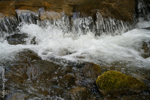 Fototapeta Naklejka Na Ścianę i Meble -  澄み渡る冷たい水、冬の小川