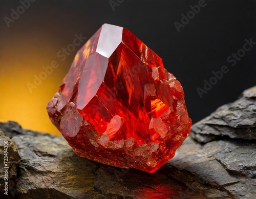 Obraz w ramie 天然の赤い鉱石 ルビー 宝石 パワーストーン Natural red ore ruby ​​gemstone power stone