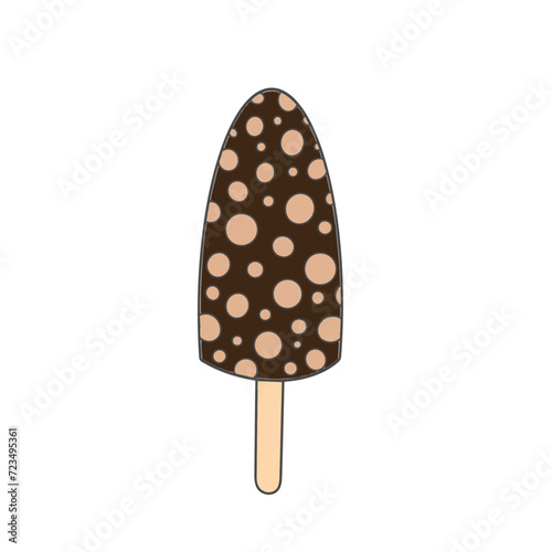 chocolate ice cream popsicle vector illustration