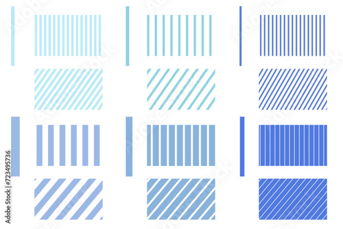 ブルー系統のストライプ柄のパターン　背景イラスト