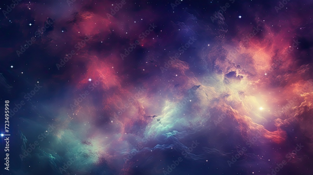 Naklejka premium Abstract Nebula Backgrounds, Generative AI