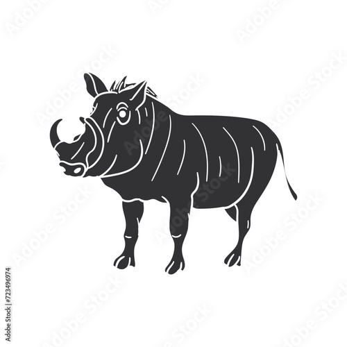 Warthog Icon Silhouette Illustration. African Animals Vector Graphic Pictogram Symbol Clip Art. Doodle Sketch Black Sign. © josepperianes
