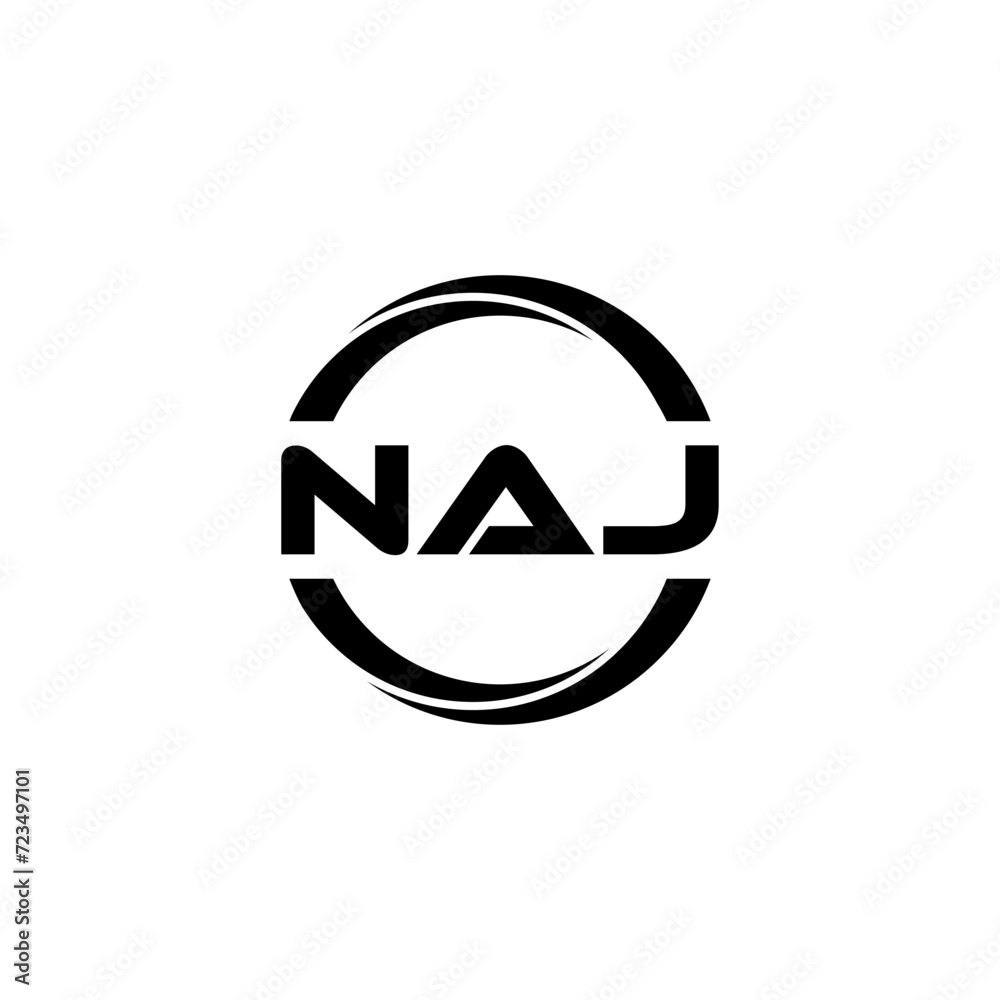 NAJ letter logo design with white background in illustrator, cube logo, vector logo, modern alphabet font overlap style. calligraphy designs for logo, Poster, Invitation, etc. NAJ letter logo design with white background in illustrator, cube logo, vector logo, modern alphabet font overlap style. calligraphy designs for logo, Poster, Invitation, etc.