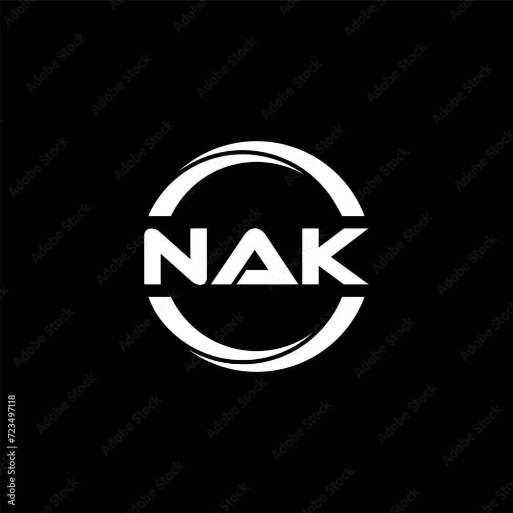 NAK letter logo design with black background in illustrator, cube logo, vector logo, modern alphabet font overlap style. calligraphy designs for logo, Poster, Invitation, etc. NAK letter logo design with black background in illustrator, cube logo, vector logo, modern alphabet font overlap style. calligraphy designs for logo, Poster, Invitation, etc.
