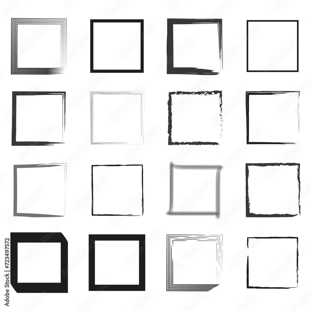 Handdrawn square frame. Vector illustration. EPS 10. Stock image. Handdrawn square frame. Vector illustration. EPS 10. Stock image.