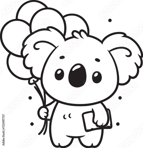 Photography coloring page koala