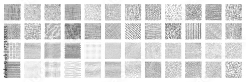 Crosshatch pattern texture set. Hand drawn pencil line. Wood, rain, stripe, hatch organic shape collection. Sketch vector illustration. photo