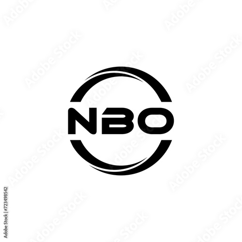 NBO letter logo design with white background in illustrator  cube logo  vector logo  modern alphabet font overlap style. calligraphy designs for logo  Poster  Invitation  etc.