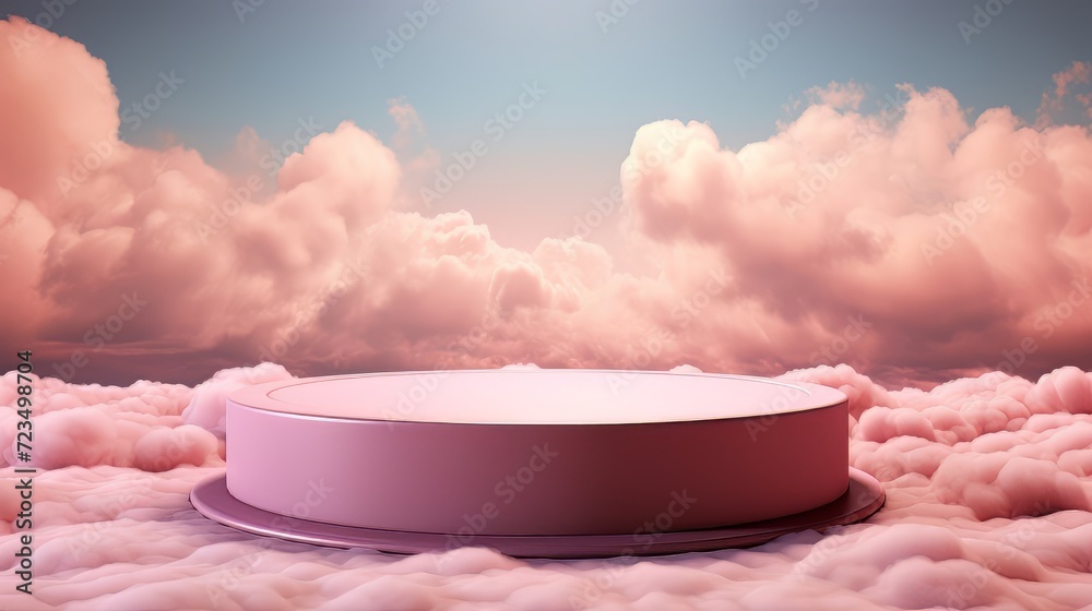 Background podium pink 3d product sky platform display cloud pastel scene render stand. Pink podium stage minimal abstract background beauty dreamy space studio pedestal smoke showcase geometric white Background podium pink 3d product sky platform display cloud pastel scene render stand. Pink podium stage minimal abstract background beauty dreamy space studio pedestal smoke showcase geometric white